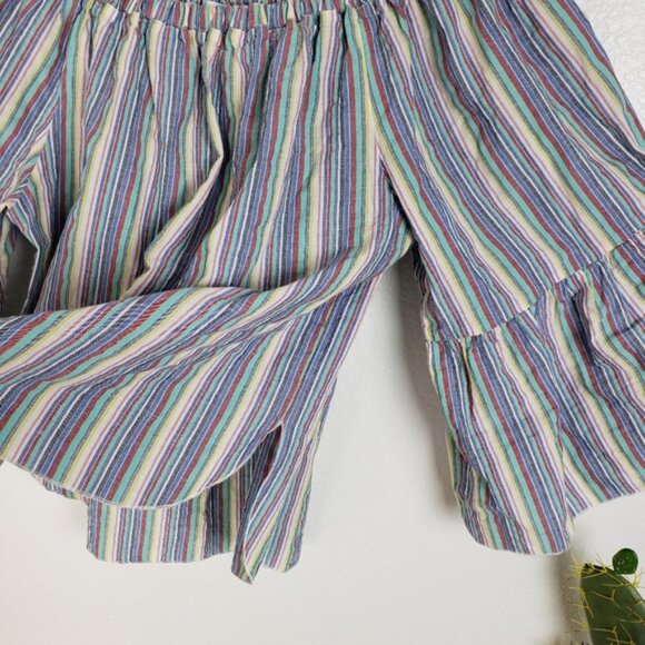 See by Chloe Off the Shoulder Multi Striped Seersucker Top Blouse size 38 M - Picture 10 of 16